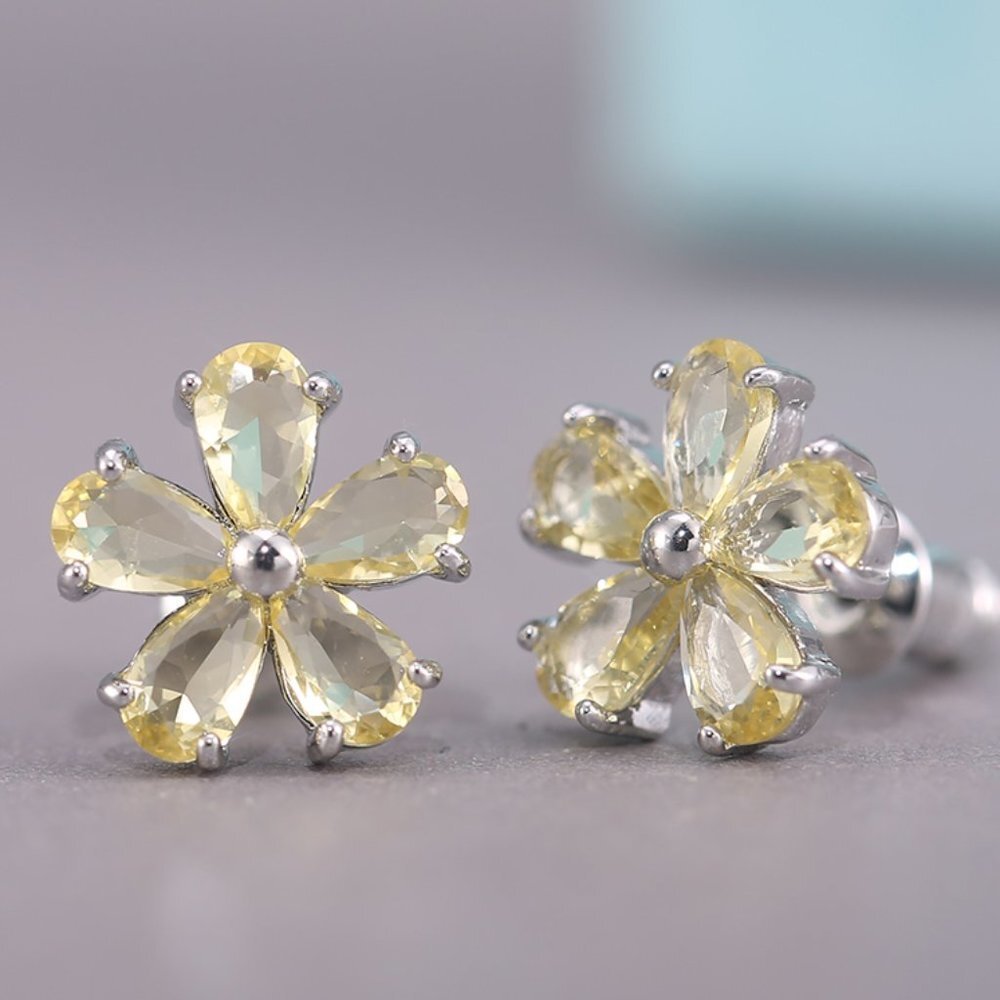 💥Beautiful Tiny Plum Blossom Zircon Dainty Stud Earrings for Women, UNVN12459